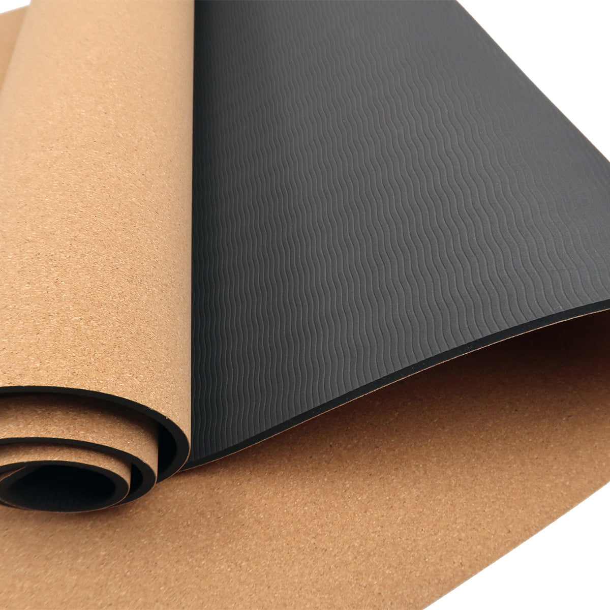 Gymnastics: Powertrain Cork Yoga Mat with Carry Straps Home Gym Pilates - Plain