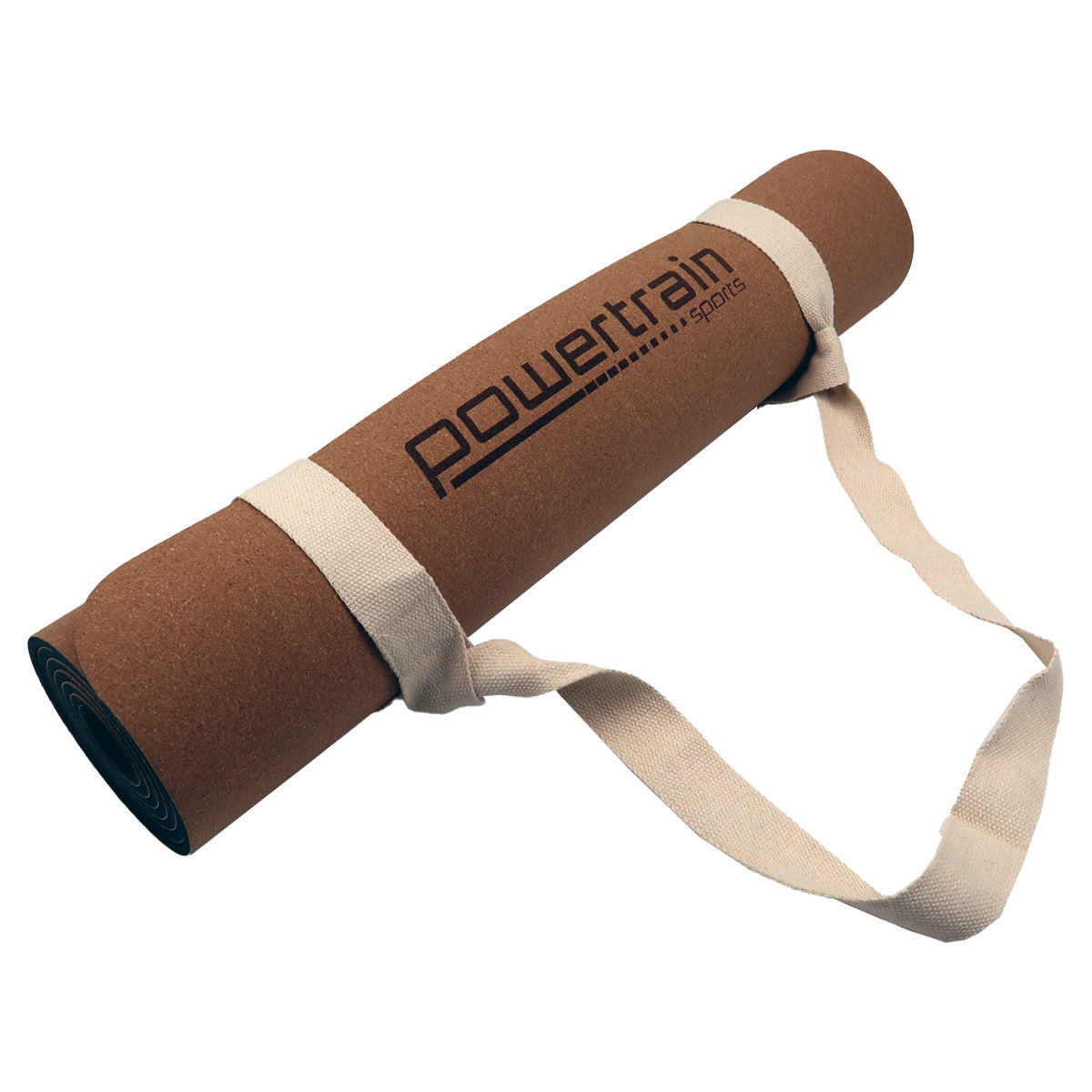 Gymnastics: Powertrain Cork Yoga Mat with Carry Straps Home Gym Pilates - Plain