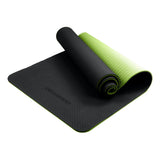 Gymnastics: Powertrain TPE Yoga Exercise Mat Home Gym Pilates Fitness 8mm Thick in Black/Green
