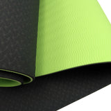 Gymnastics: Powertrain TPE Yoga Exercise Mat Home Gym Pilates Fitness 8mm Thick in Black/Green