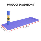 Gymnastics: Powertrain TPE Yoga Exercise Mat Home Gym Pilates Fitness 8mm Thick in Light Purple