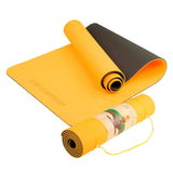 Yoga & Pilates: Powertrain TPE Yoga Exercise Mat Home Gym Pilates Fitness 8mm Thick in Orange