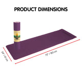 Yoga & Pilates: Powertrain TPE Yoga Exercise Mat Home Gym Pilates Fitness 8mm Thick in Dark Purple