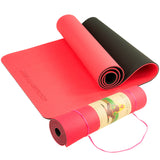 Yoga & Pilates: Powertrain TPE Yoga Exercise Mat Home Gym Pilates Fitness 8mm Thick in Red