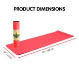 Yoga & Pilates: Powertrain TPE Yoga Exercise Mat Home Gym Pilates Fitness 8mm Thick in Red