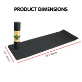 Yoga & Pilates: Powertrain Eco-friendly Dual Layer 6mm Yoga Mat | Midnight | Non-slip Surface And Carry Strap For Ultimate Comfort And Portability