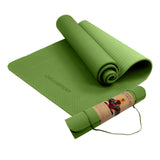 Yoga & Pilates: Powertrain Dual Layer 6mm Yoga Mat | Olive | Non-slip Surface And Carry Strap For Ultimate Comfort And Portability