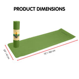 Yoga & Pilates: Powertrain Dual Layer 6mm Yoga Mat | Olive | Non-slip Surface And Carry Strap For Ultimate Comfort And Portability