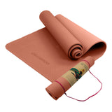 Yoga & Pilates: Powertrain Dual Layer 6mm Yoga Mat | Peach | Non-slip Surface And Carry Strap For Ultimate Comfort And Portability