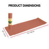 Yoga & Pilates: Powertrain Dual Layer 6mm Yoga Mat | Peach | Non-slip Surface And Carry Strap For Ultimate Comfort And Portability