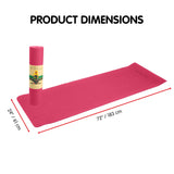 Yoga & Pilates: Powertrain Dual Layer 6mm Yoga Mat | Pink | Non-slip Surface And Carry Strap For Ultimate Comfort And Portability