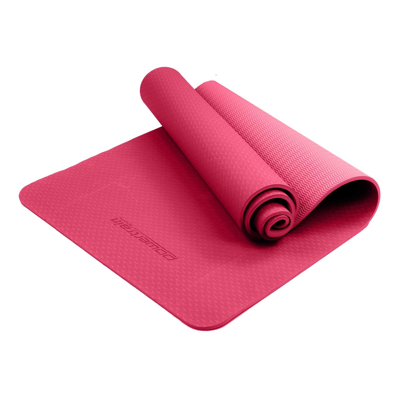 Powertrain Dual Layer 6mm Yoga Mat | Pink | Non-slip Surface And Carry Strap For Ultimate Comfort And Portability