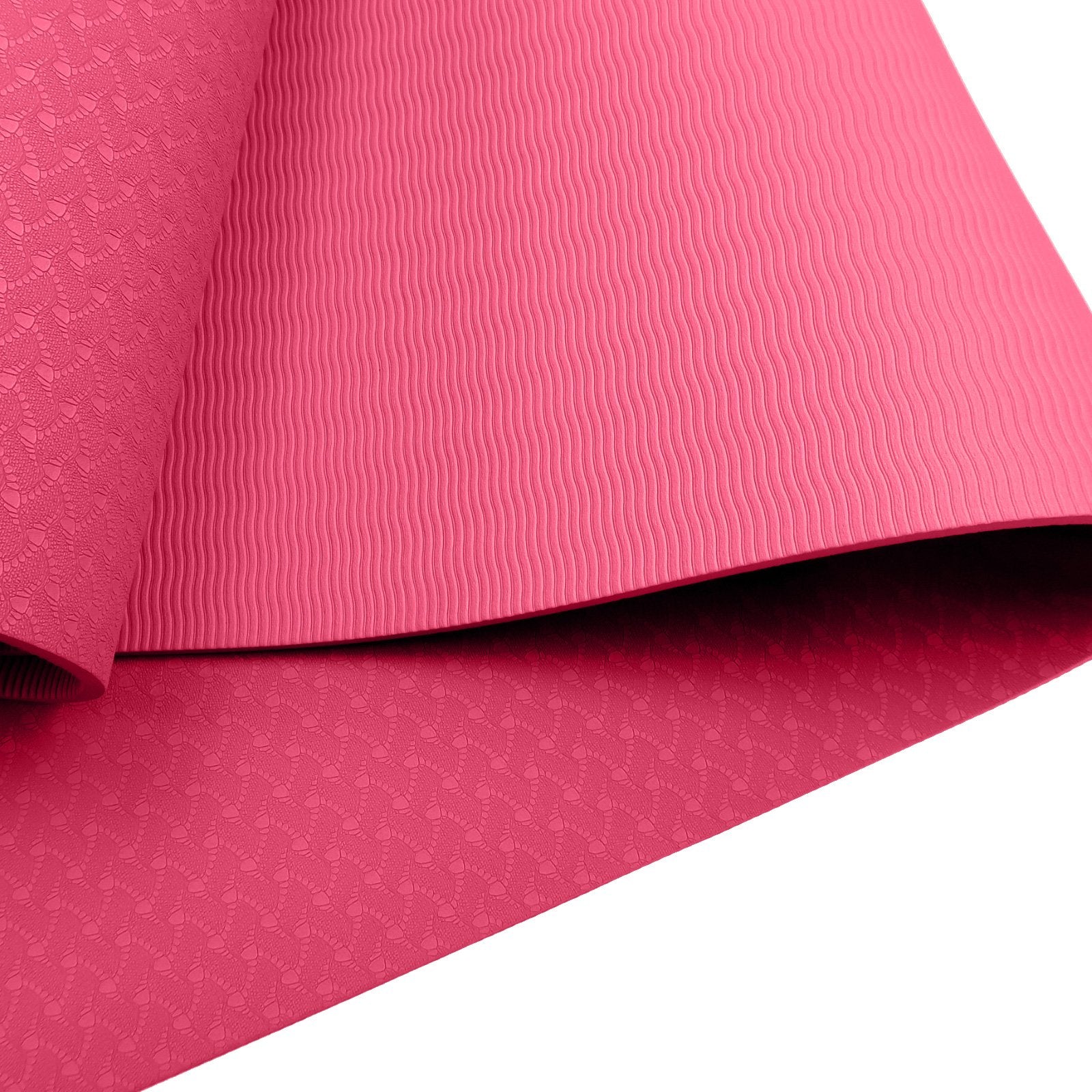 Powertrain Dual Layer 6mm Yoga Mat | Pink | Non-slip Surface And Carry Strap For Ultimate Comfort And Portability