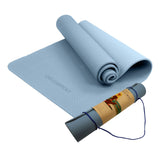 Outdoor Sofas & Lounge Sets: Powertrain Dual Layer 6mm Yoga Mat | Sky Blue | Non-slip Surface And Carry Strap For Ultimate Comfort And Portability