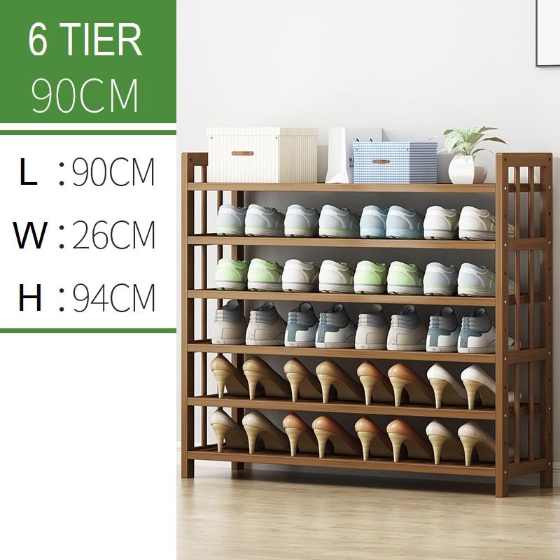 Shoe Storage: 6 Tier Tower Bamboo Wooden Shoe Rack Corner Shelf Stand Storage Organizer