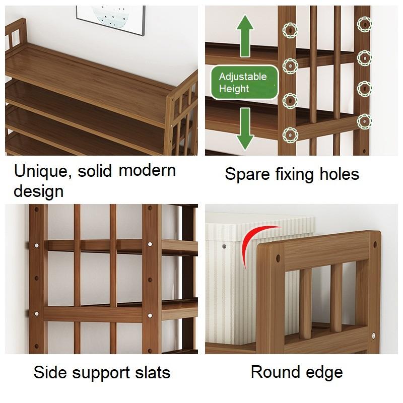 Shoe Storage: 11 Tier Tower Bamboo Wooden Shoe Rack Corner Shelf Stand Storage Organizer
