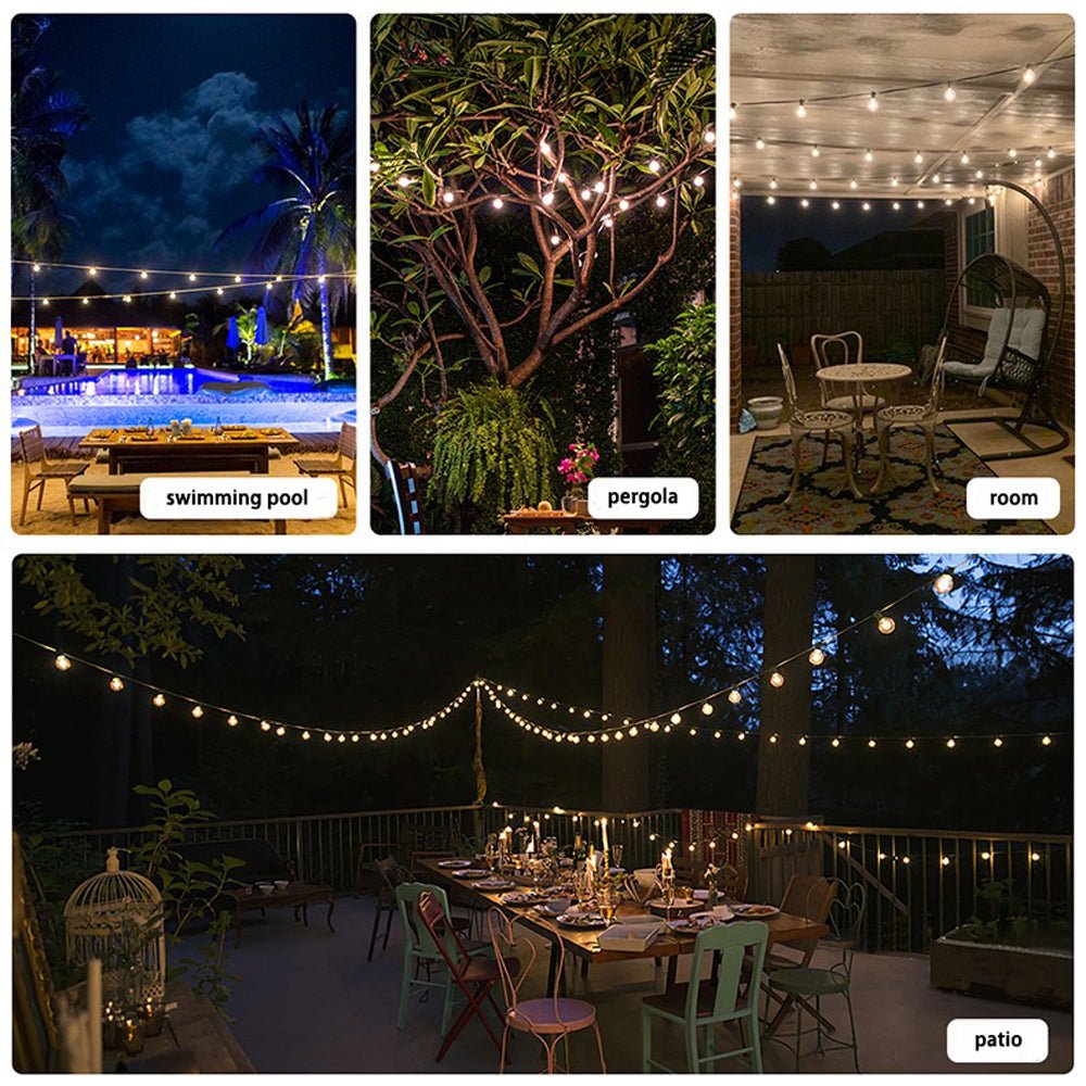 Outdoor Decorations & Lights: 20M Festoon String Lights Kits Christmas Wedding Party Waterproof outdoor