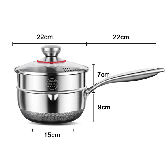 Premium 316 Stainless Steel Non-Stick 22cm Milk Pot with Double-Sided Honeycomb Design