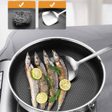 Buffets & Sideboards: Stainless Steel Frying Pan Non-Stick Cooking Frypan Cookware 28cm Honeycomb Double Sided