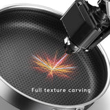 Buffets & Sideboards: Stainless Steel Frying Pan Non-Stick Cooking Frypan Cookware 28cm Honeycomb Double Sided