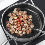 Buffets & Sideboards: Stainless Steel Frying Pan Non-Stick Cooking Frypan Cookware 28cm Honeycomb Double Sided