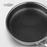 Buffets & Sideboards: Stainless Steel Frying Pan Non-Stick Cooking Frypan Cookware 32cm Honeycomb Double Sided