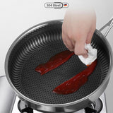 Buffets & Sideboards: Stainless Steel Frying Pan Non-Stick Cooking Frypan Cookware 32cm Honeycomb Double Sided
