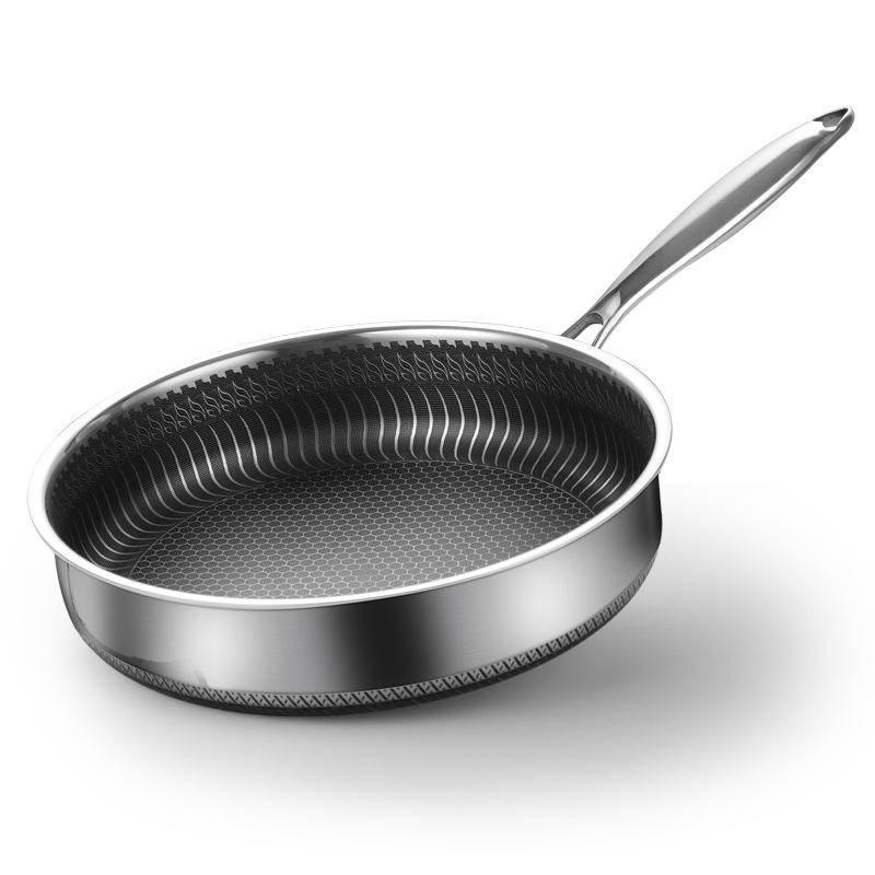 Buffets & Sideboards: Stainless Steel Frying Pan Non-Stick Cooking Frypan Cookware 32cm Honeycomb Double Sided