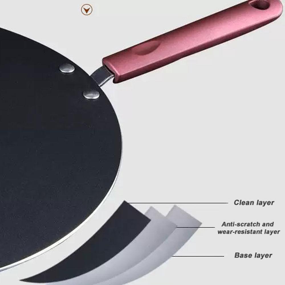 Skillets & Frying Pans: 32cm Nonstick Frying Indian Tava Dosa Chapati Pan Flat Skillet Griddle Pan