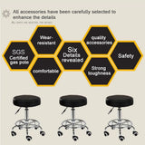 Table & Bar Stools: Salon Chair Bar Swivel Stool Office Roller Wheels Portable Height Adjust Leather BS8401