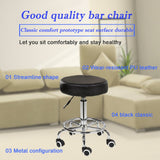 Table & Bar Stools: Salon Chair Bar Swivel Stool Office Roller Wheels Portable Height Adjust Leather BS8401