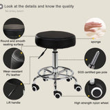 Table & Bar Stools: Salon Chair Bar Swivel Stool Office Roller Wheels Portable Height Adjust Leather BS8401