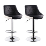 Table & Bar Stools: Bar Stools Kitchen Bar Stool Leather Barstools Swivel Gas Lift Counter Chairs x2 BS8403 Black