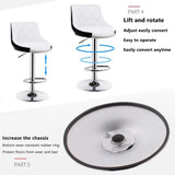 Table & Bar Stools: Bar Stools Kitchen Bar Stool Leather Barstools Swivel Gas Lift Counter Chairs x2 BS8403 Black