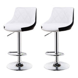 Table & Bar Stools: Bar Stools Kitchen Bar Stool Leather Barstools Swivel Gas Lift Counter Chairs x2 BS8403 White