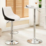 Table & Bar Stools: Bar Stools Kitchen Bar Stool Leather Barstools Swivel Gas Lift Counter Chairs x2 BS8403 White