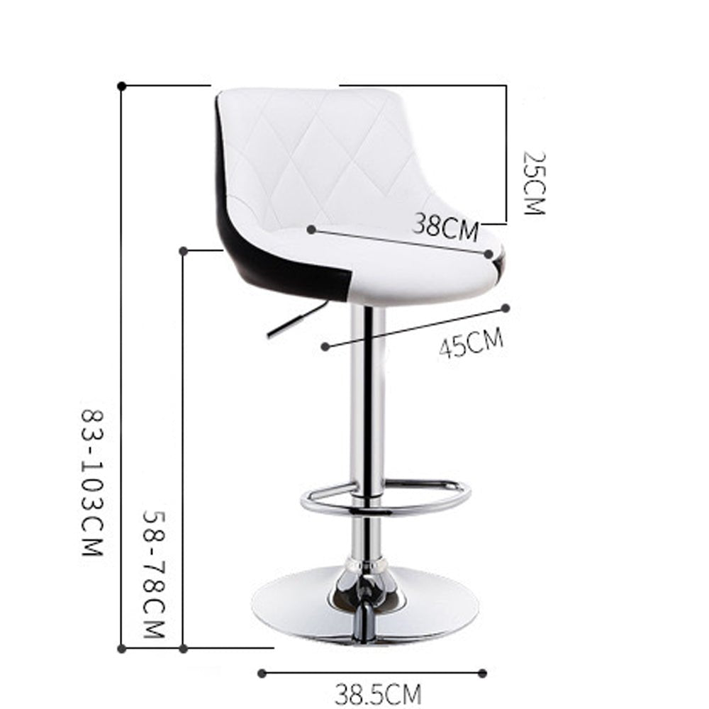 Table & Bar Stools: Bar Stools Kitchen Bar Stool Leather Barstools Swivel Gas Lift Counter Chairs x2 BS8403 White