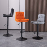 Table & Bar Stools: Bar Stools Kitchen Bar Stool Leather Barstools Swivel Gas Lift Counter Chairs x2 BS8406 Black