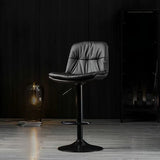Table & Bar Stools: Bar Stools Kitchen Bar Stool Leather Barstools Swivel Gas Lift Counter Chairs x2 BS8406 Black