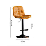 Table & Bar Stools: Bar Stools Kitchen Bar Stool Leather Barstools Swivel Gas Lift Counter Chairs x2 BS8406 Brown
