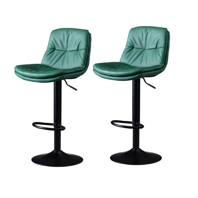 Table & Bar Stools: SERENITà Bar Stools Kitchen Bar Stool Leather Barstools Swivel Gas Lift Counter Chairs BS8406 Green