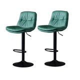 Table & Bar Stools: SERENITà Bar Stools Kitchen Bar Stool Leather Barstools Swivel Gas Lift Counter Chairs BS8406 Green