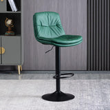 Table & Bar Stools: SERENITà Bar Stools Kitchen Bar Stool Leather Barstools Swivel Gas Lift Counter Chairs BS8406 Green
