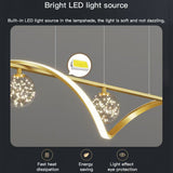 Ceiling Lights: Luxury Hand Blown Glass LED Pendant Light 100cm Adjustable 3 Color Dimmable Remote Control for Dining Bar Living Room