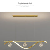 Ceiling Lights: Luxury Hand Blown Glass LED Pendant Light 100cm Adjustable 3 Color Dimmable Remote Control for Dining Bar Living Room