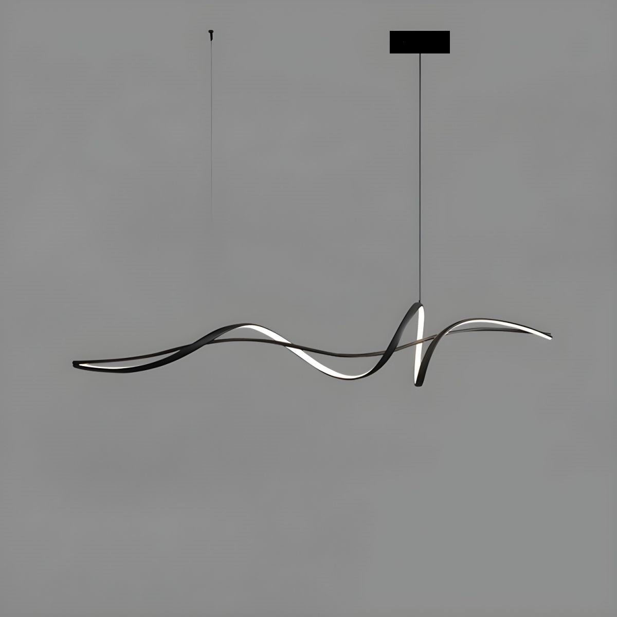 Ceiling Lights: BAMDECOR A036 Modern LED Linear Pendant Lights with Dimmable LED and Adjustable Hanging Length 160cm -Black