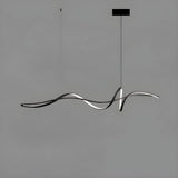 Ceiling Lights: BAMDECOR A036 Modern LED Linear Pendant Lights with Dimmable LED and Adjustable Hanging Length 160cm -Black