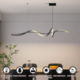 Ceiling Lights: BAMDECOR A036 Modern LED Linear Pendant Lights with Dimmable LED and Adjustable Hanging Length 160cm -Black