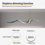 Ceiling Lights: BAMDECOR A036 Modern LED Linear Pendant Lights with Dimmable LED and Adjustable Hanging Length 160cm -Black