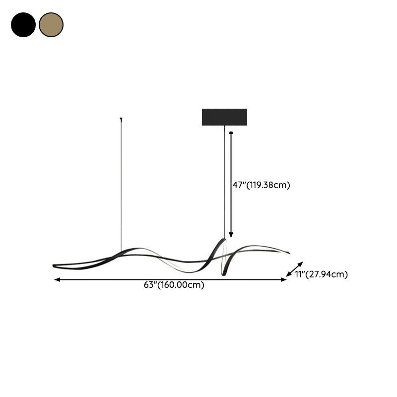 Ceiling Lights: BAMDECOR A036 Modern LED Linear Pendant Lights with Dimmable LED and Adjustable Hanging Length 160cm -Black